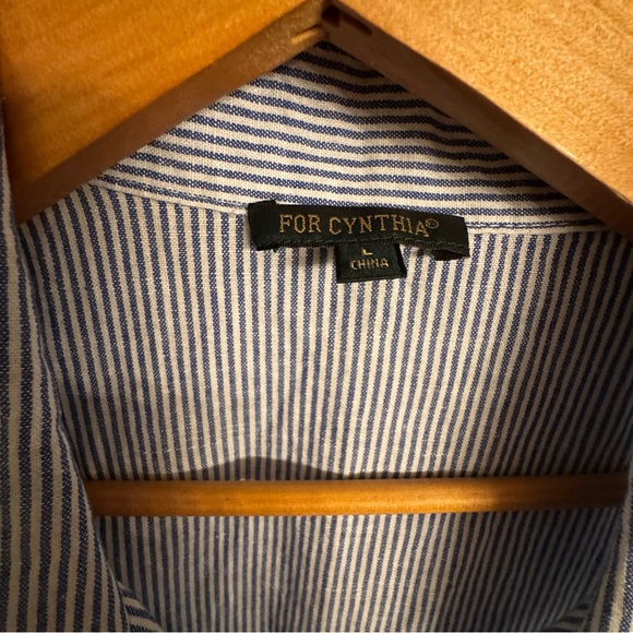 FOR CUNTHIA Linen Blend Button-Down Dress - Picture 5 of 6